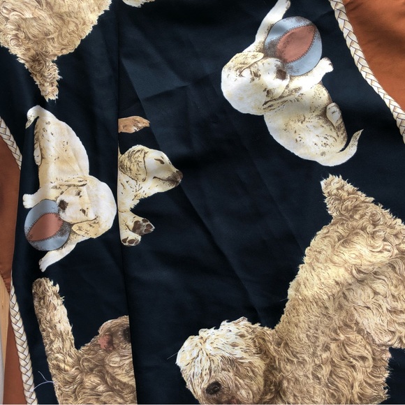 VNTG SYMPHONY Scarf “My Dogs Play with Puppies”-Italy 34x34” - Picture 12 of 12